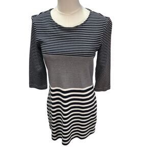 White Stuff‎ Womens 4 Striped Tee Shift Dress Navy White Nautical Classic Preppy